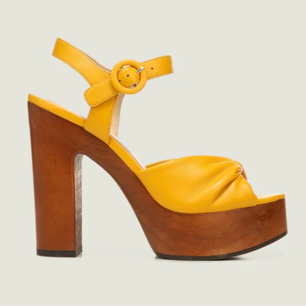 Veronica Beard Gela Twisted Platforms- Wooden‎ Heel